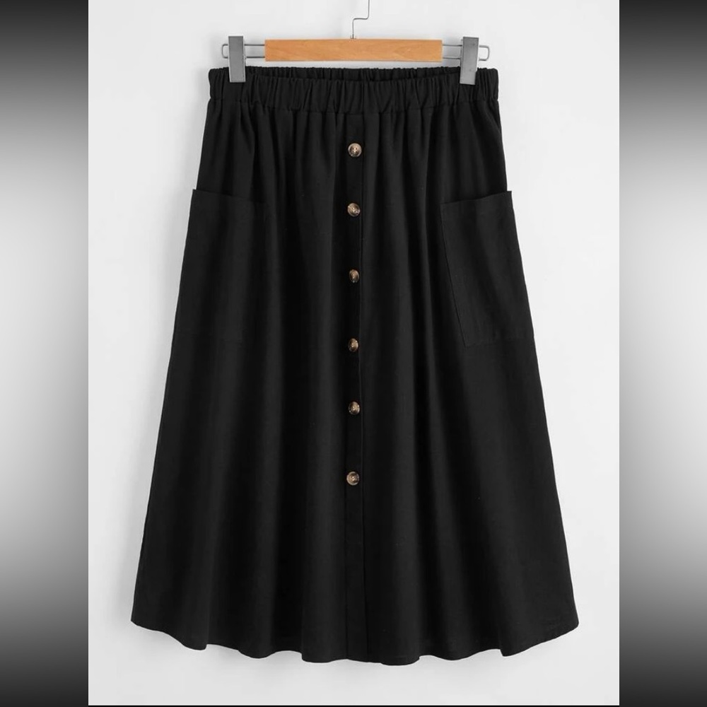 NWOT! Plus size button-down midi skirt